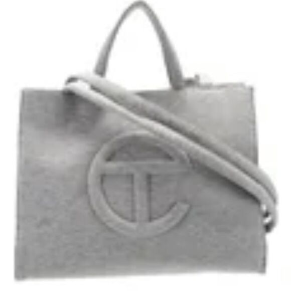 UGG X Telfar Classic Gray Fleece medium Tote /shoulder Bag - Picture 1 of 16